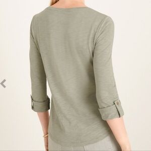 Chico's sage green cotton slub top XL